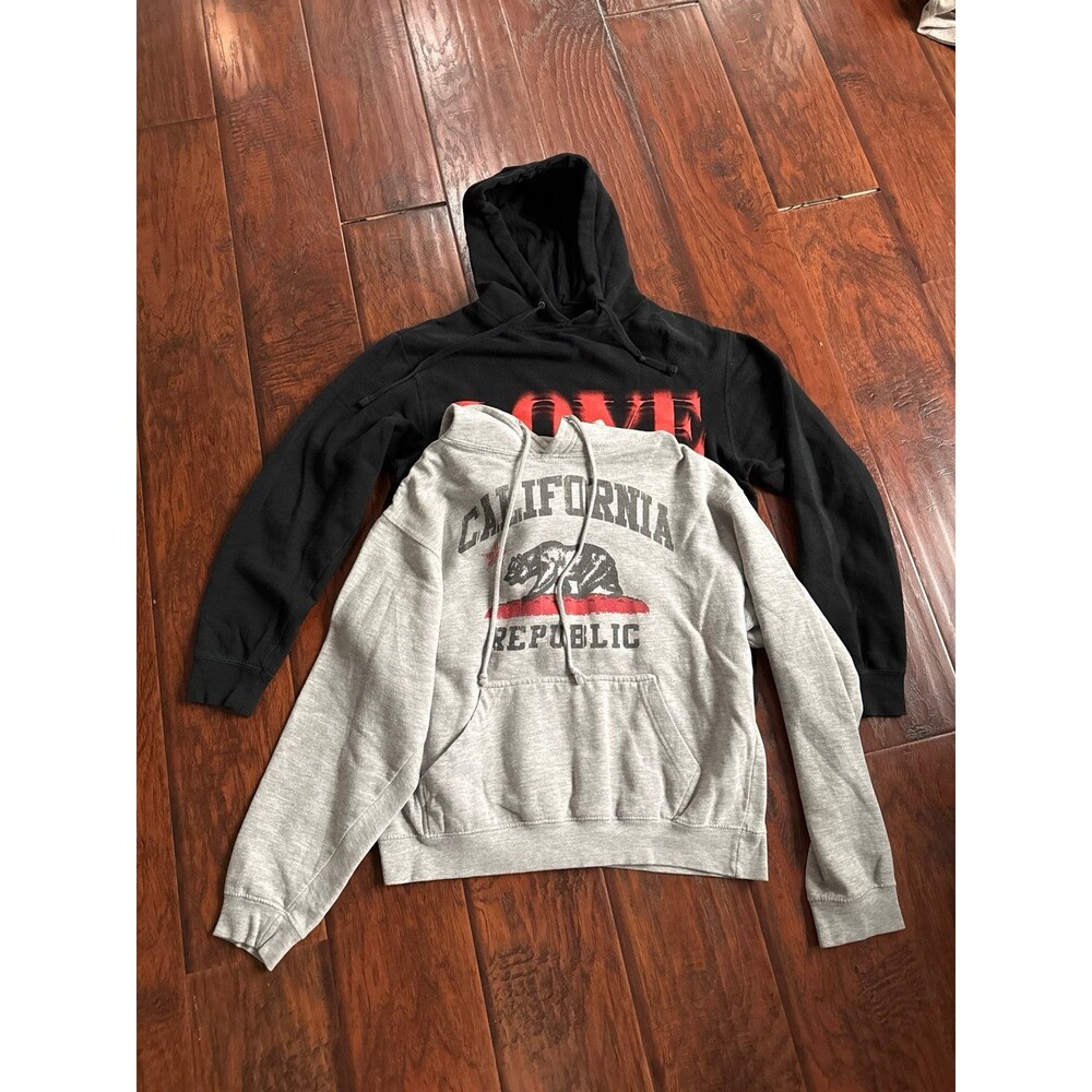 Women’s Small Hoodie Bundle – Black LOVE Graphic & Gray California Republic